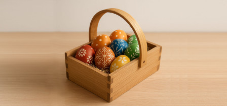 DIY wooden Easter egg basket