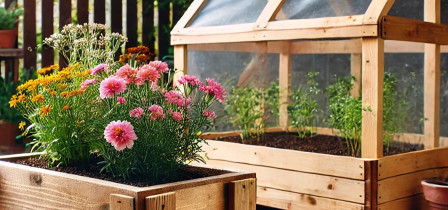 DIY raised garden bed with optional greenhouse cover